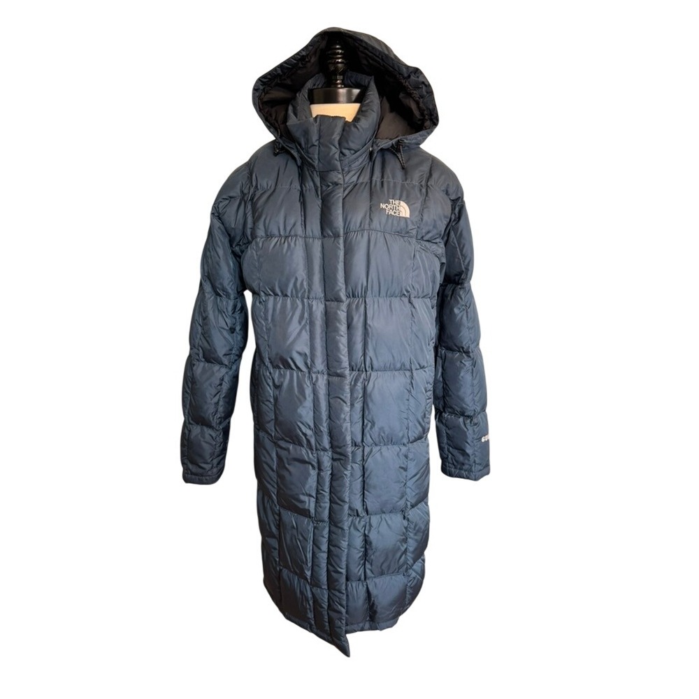 The North Face Metropolis Down Parka Navy Blue 600 Fill Puffer Jacket Women L